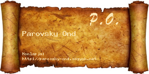 Parovsky Ond névjegykártya